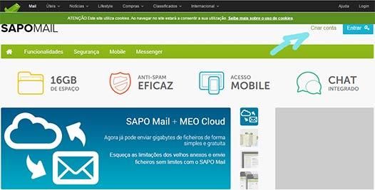 Como fazer um email sapo