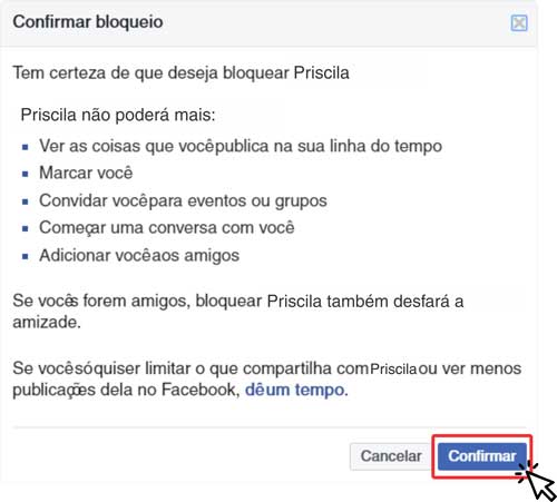 Confirmar bloqueio