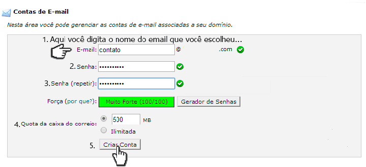 Imagem painel conta de email profissional