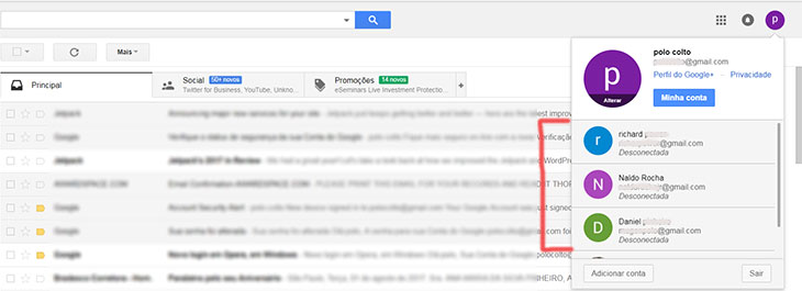 Contas email gmail