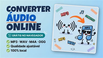 Converter Áudio Online Grátis - MP3, WAV, M4A e OGG no Navegador