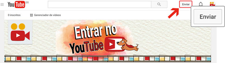 Enviar vídeo para o Youtube passo 1