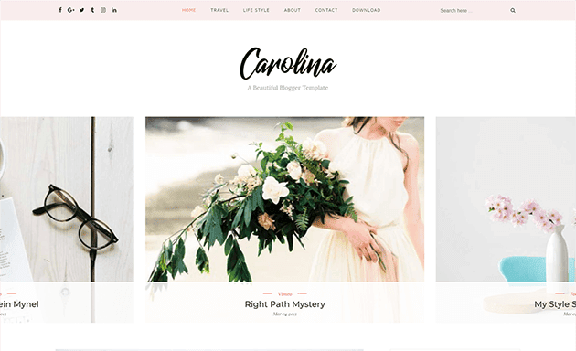Carolina free blogger template
