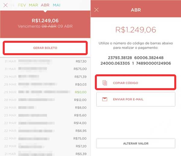 Nubank fatura app