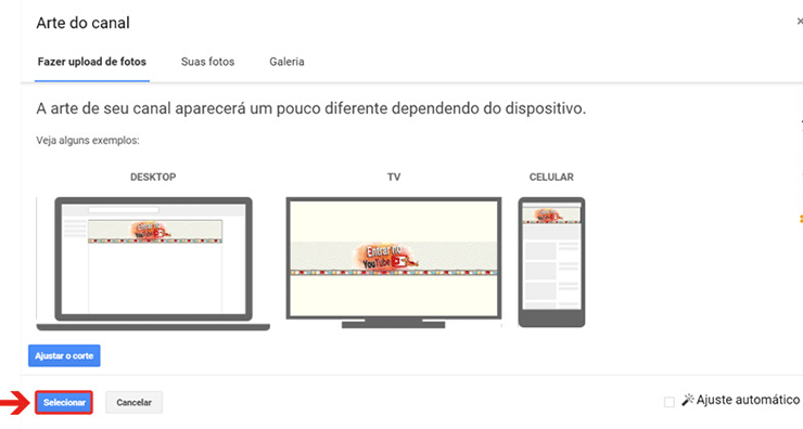 Personalizar Arte Canal do Youtube Banner