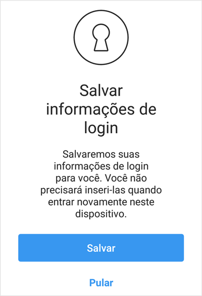 Salvar informacoes de login